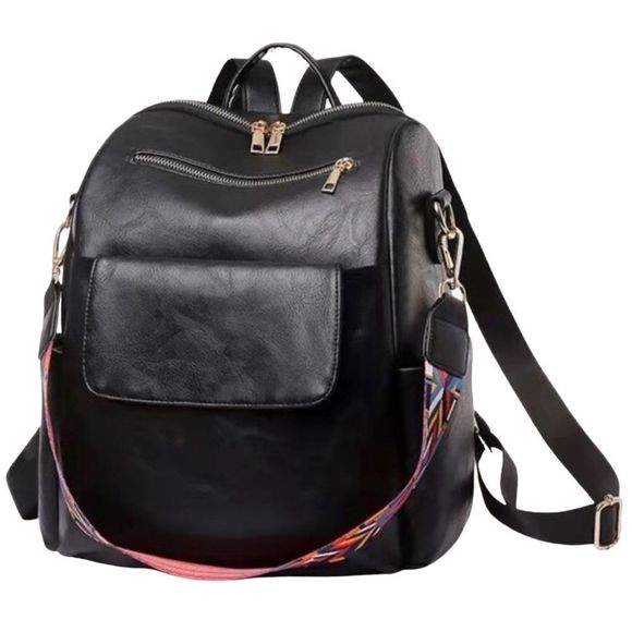 ❌❌SOLD❌❌Black Vegan Leather Backpack - Picture 2 of 14